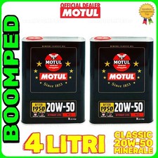 4 LT OLIO MOTORE MINERALE MOTUL CLASSIC 20W50 AUTO D' EPOCA API SF / CC 02MO51