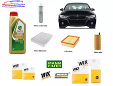 Kit Filtri Tagliando per BMW 3 F30 F31 316d 320d + 6 Litri Olio Castrol 5W30
