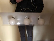 Leroy merlin lampadario canala bianco in vetro, 45 cm, 3 lampadine "E27" incluse