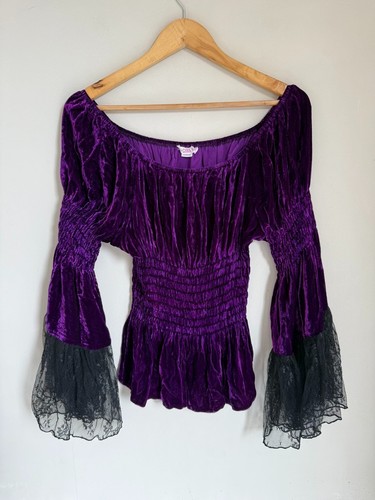 Top velours violet marrika - velours,