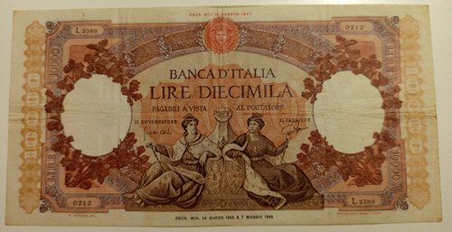 10000 lire 1962 - bb, +