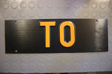 TARGA QUADRATA TORINO TO ARANCIO NERO FURGONE CAMION EPOCA ACCESSORIO '70