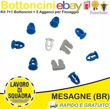 KIT 8 BOTTONI BOTTONCINI PER FISSAGGIO TARGA PORTATARGA BLU BIANCHI PER AUTO 