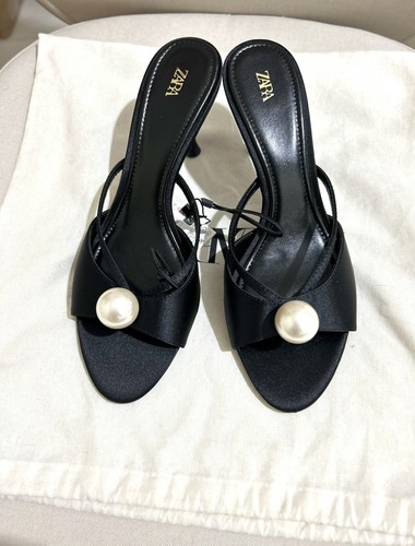 Zara sandalo nero raso con - raso,