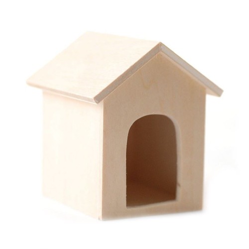 Bambole casa legno grezzo cane - legno,