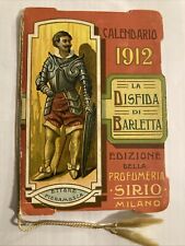 10301 CALENDARIO 1912 DISFIDA DI BARLETTA EDIZIONE PROFUMERIA SIRIO MARI FIRENZE