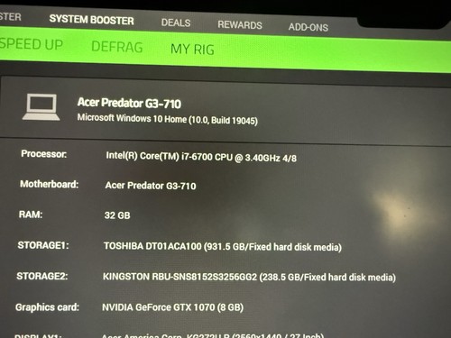 Acer predator 710 - predator, g3-710