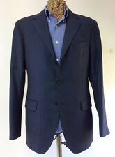 GIACCA CANTARELLI TG. 50 BLU NAVY RIGATA - IN FLANELLA CON FODERA stile lardini
