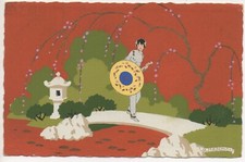 MESCHINI   - RAGAZZA GIAPPONESE CON OMBRELLINO SU PONTICELLO  #52