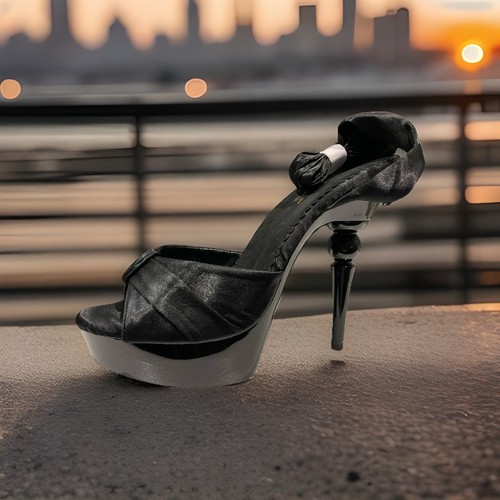 Scarpe nere stringate plateau