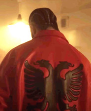 Giacca di pelle rossa Drake