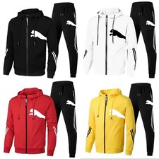 Tuta uomo sportiva 2 pezzi felpa con cappuccio cerniera zip intera suit Man