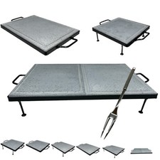 Piastra ollare pietra lavica per barbecue carbonella gas bistecchiera in pietra