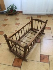 Culla per Bambole antica in legno 