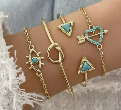 Set bracciali colore oro - set,