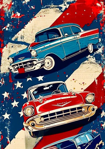 Poster auto americane anni - auto,