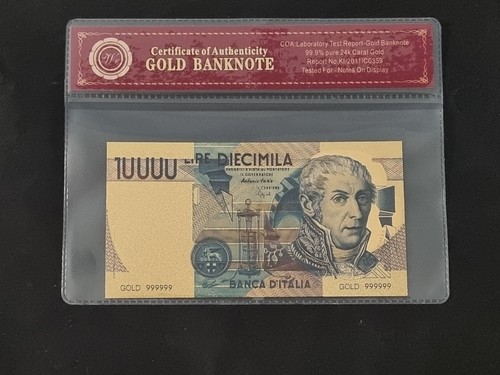 Banconota dorata 10000 lire - banconota, da