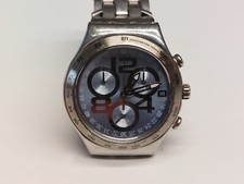 Swatch Irony dial azzurro cronografo orologio uomo chrono quartz batteria 39 mm