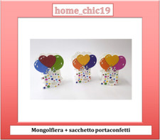 BOMBONIERA 18 ANNI COMPLEANNO SEGNAPOSTO MONGOLFIERA + SACCHETTO PORTA CONFETTI