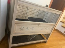 gabbia conigli Ferplast Cottage in legno montata 2 piani usata buone condizioni