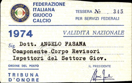 Tessera federazione italiana - federazione,