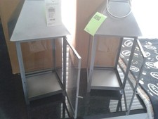 John Lewis - 2x Lanterne da Interno Croft in Metallo Zincato e Vetro, Con Scatola, Nuove