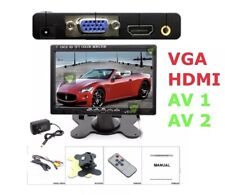 MONITOR HDMI LCD 7 POLLICI TFT VIDEOSORVEGLIANZA AV VGA 2 CANALI CAMPER AUTO RCA