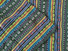 Camper Hippy Van Tessile Nepal Strisce Verdi Multicolore - Circa 110cm X 120cm