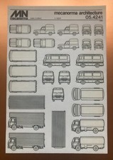 MECANORMA come LETRASET ARCHITECHTURE 05.4241 Cars Trucks Letratone Transfer NOS