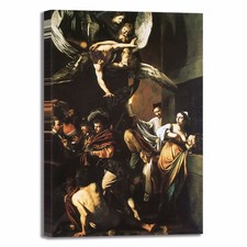 Caravaggio sette opere di misericordia quadro stampa tela dipinto arredo casa