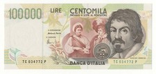 100000 LIRE CARAVAGGIO II°