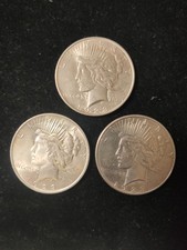Lotto di tre  DOLLARI Pace  1923 S. D. P.  USA AMERICA Silver Coin XF