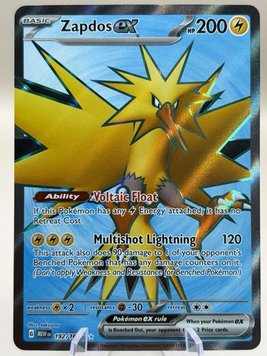 Carta pokemon zapdos - zapdos, ex