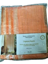 Tenda organza rigata 150x280 cm con bretelle arancione tendone interni finestre
