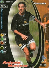 FOOTBALL CHAMPIONS CARTE CARD - 2001/02 - Venezia - Antonio Marasco - rovinata