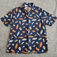 Camicia Common People Contour Revere con bottoni uomo XL nera comoda cotone papà