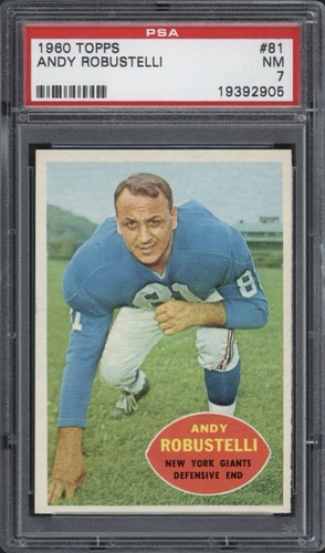 1960 topps andy robustelli - topps,