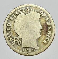 USA - STATI UNITI -AG/ 1 ONE DIME 1892 S  RARA !