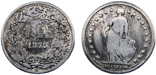 Switzerland 1875 franc - switzerland, b