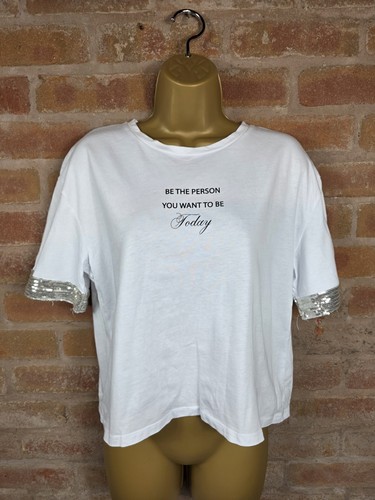 Shirt zara bianca slogan - bianca,