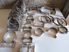 Staffa Supporto Muro Per Camino tubo Acciaio Inox Da Cm.15 Cm.10 Etc Blocco Foto