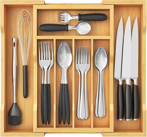 Organizzatore posate bambù - organizzatore,
