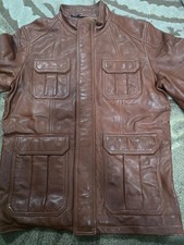 giacca di pelle marrone