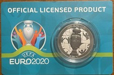 GIBILTERRA - MONETA 1 STERLINA 2020 IN ARGENTO.999 UEFA ERUO 2020 PROOF ??