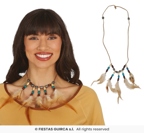 Collana con perle piume - collana,