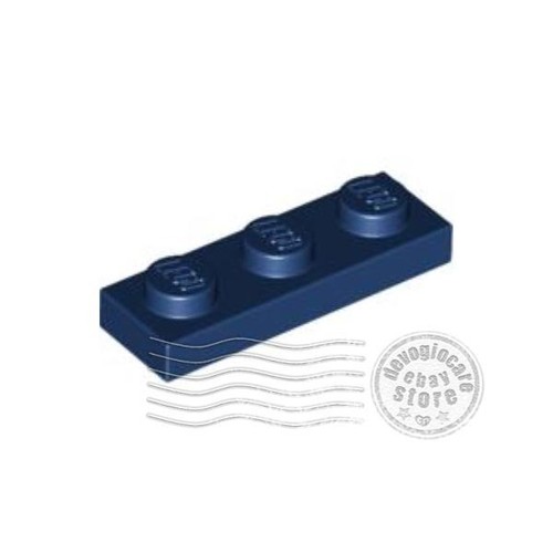 Lego 3623 piastra 1x3 - 1x3, blu