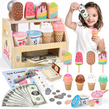 Gelateria in Legno, Set Da Gelateria Da 46 PCS, 8 Coni Gelato O 2 Coppe Gelato, 