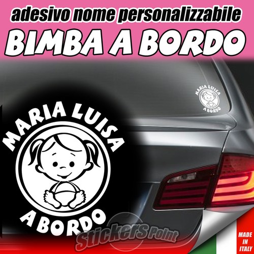 Adesivo bimba bordo nome - a,