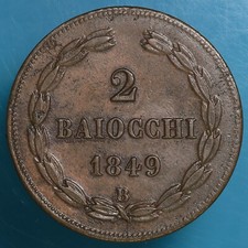 PIO IX 2 BAIOCCHI 1849 A. III