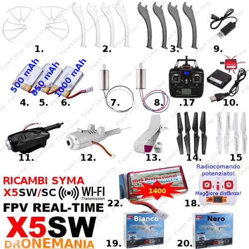 Ricambi drone syma - ricambi, x5sw/sc